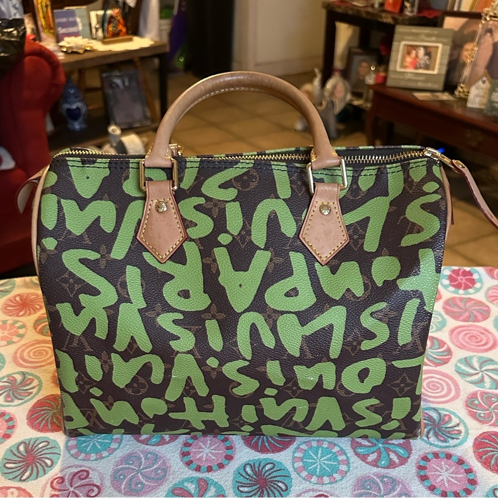 Stylish Green and Brown Designer Handbag